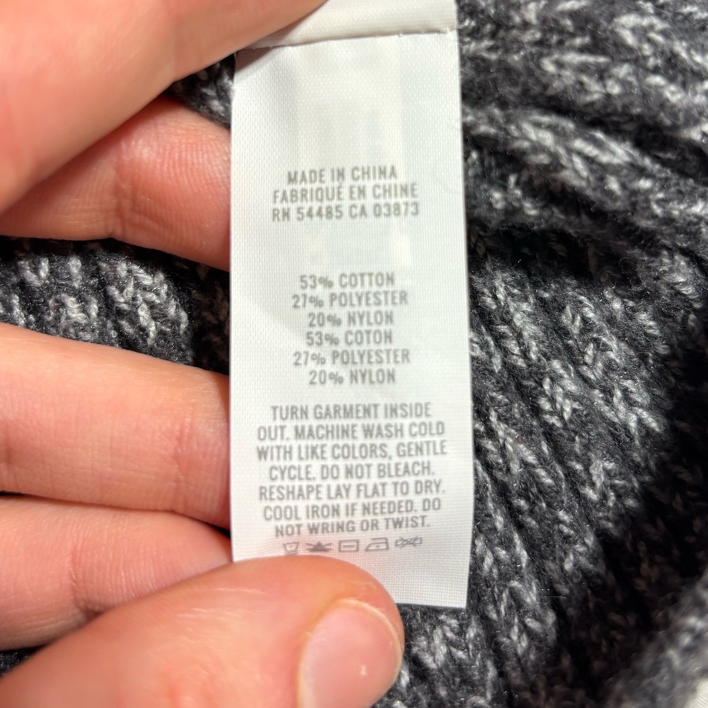 NWOT Aerie Quarter Zip Knit Ribbed Grey Soft Cozy Cropped Sweater Size Medium - Picture 7 of 7